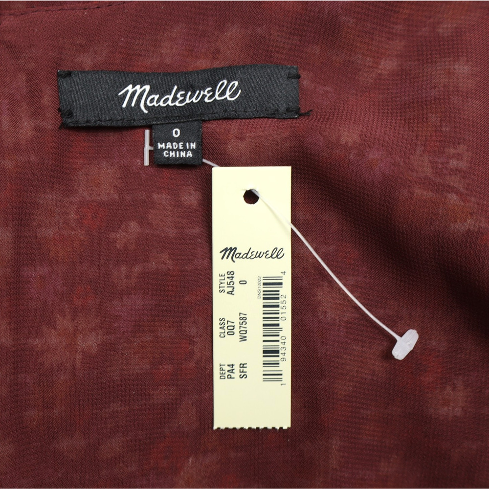 Madewell Women's Crossover Midi Dress Clipdot Spring Prairie Sz 0 NEW - Picture 5 of 8